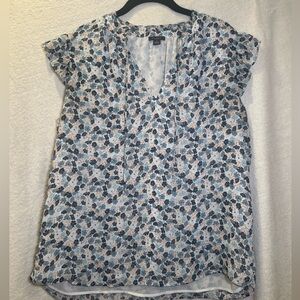 Ann Taylor Blue and Tan Floral Fabric